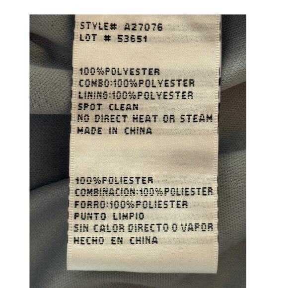 Betsy & Adam bow trim soutache one shoulder dress silver size 8 DEFECT - Picture 8 of 8